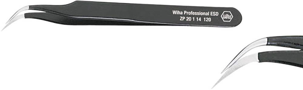 Wiha 32335 Präzisionspinzette 7a Spitz, gebogen, rund, fein 130mm
