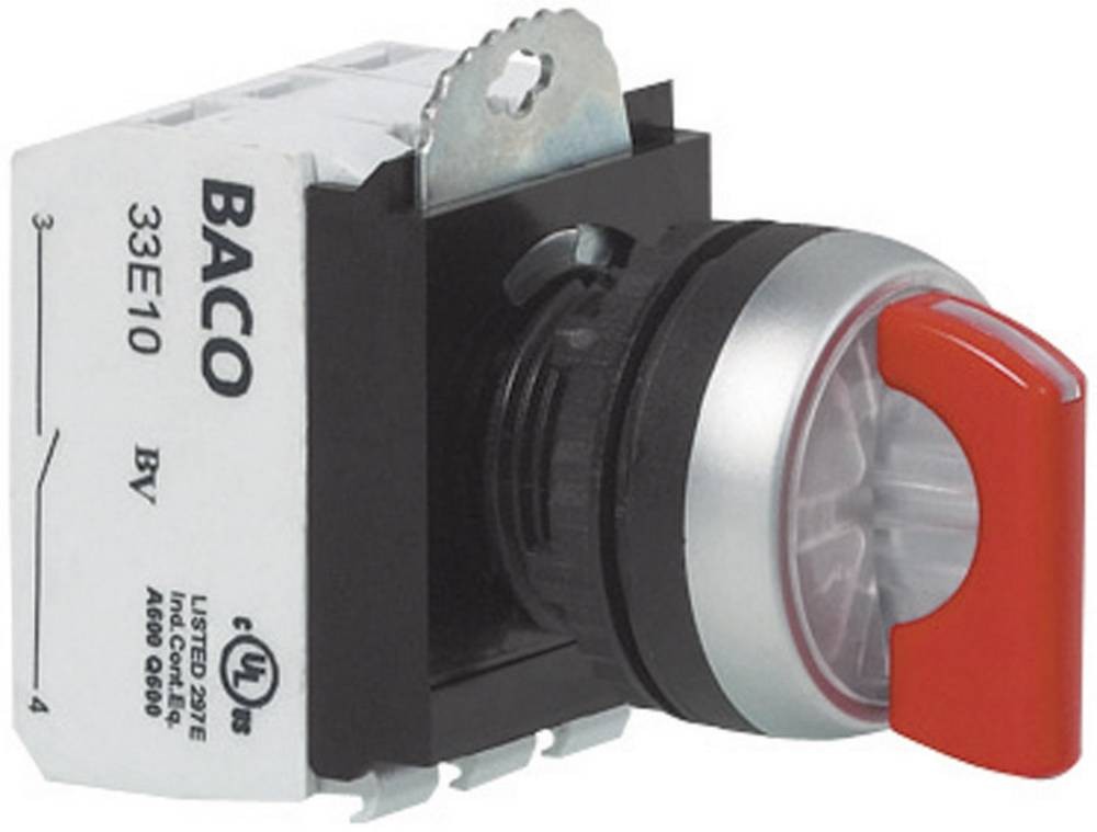 BACO BAL21KG10C L21KG10C Wahltaste Frontring plastic, verchromt Rot 1