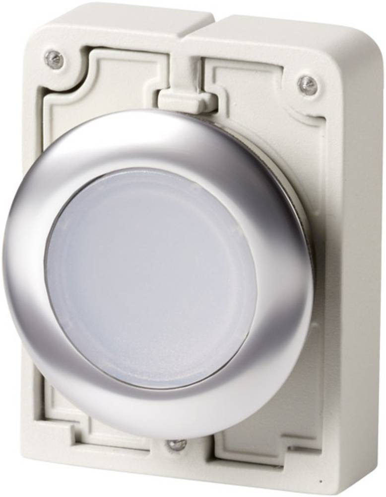 Eaton 182950 M30C-FDRL-W Druckschalter flach, rund, verchromt bianco