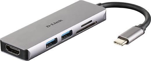 D-Link 5-in-1 USB-C Hub with HDMI and SD/microSD Card Reader - D-Link