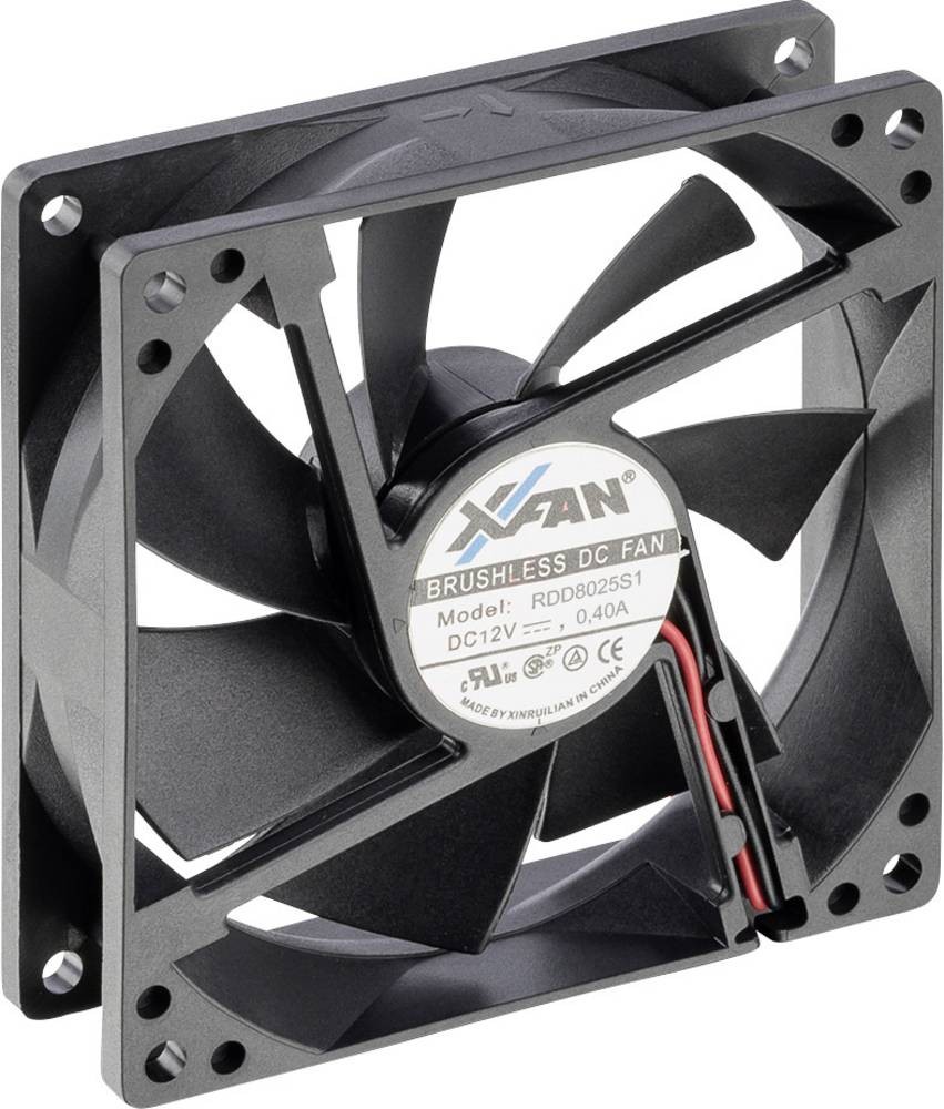 X-Fan RDD8025S1 Axialfan 12 V/DC 78.5 m³/h (L x B x H) 80 x 80 x 25mm