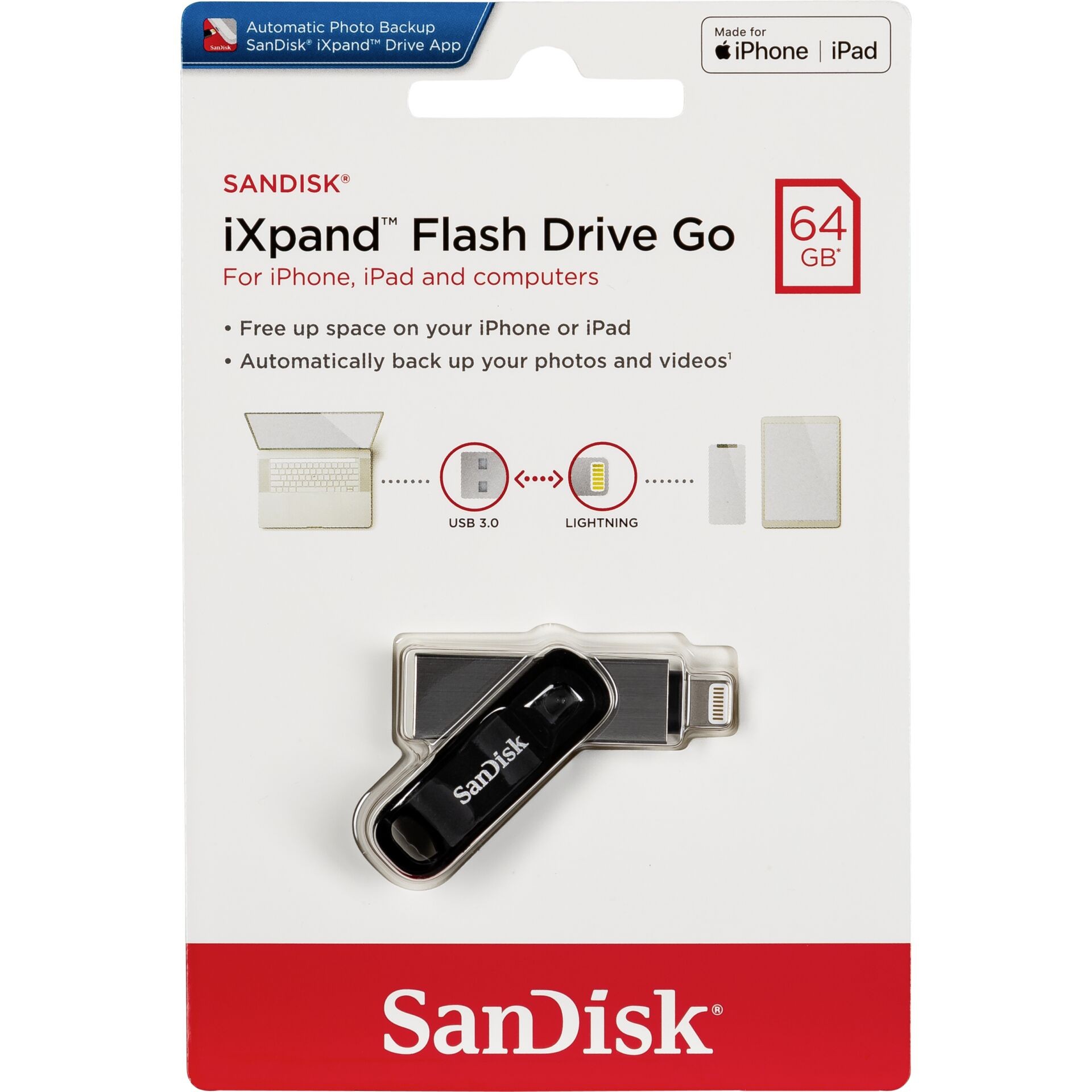 SanDisk iXpand USB flash drive 64 GB USB Type-A / Lightning 3.2 Gen 2