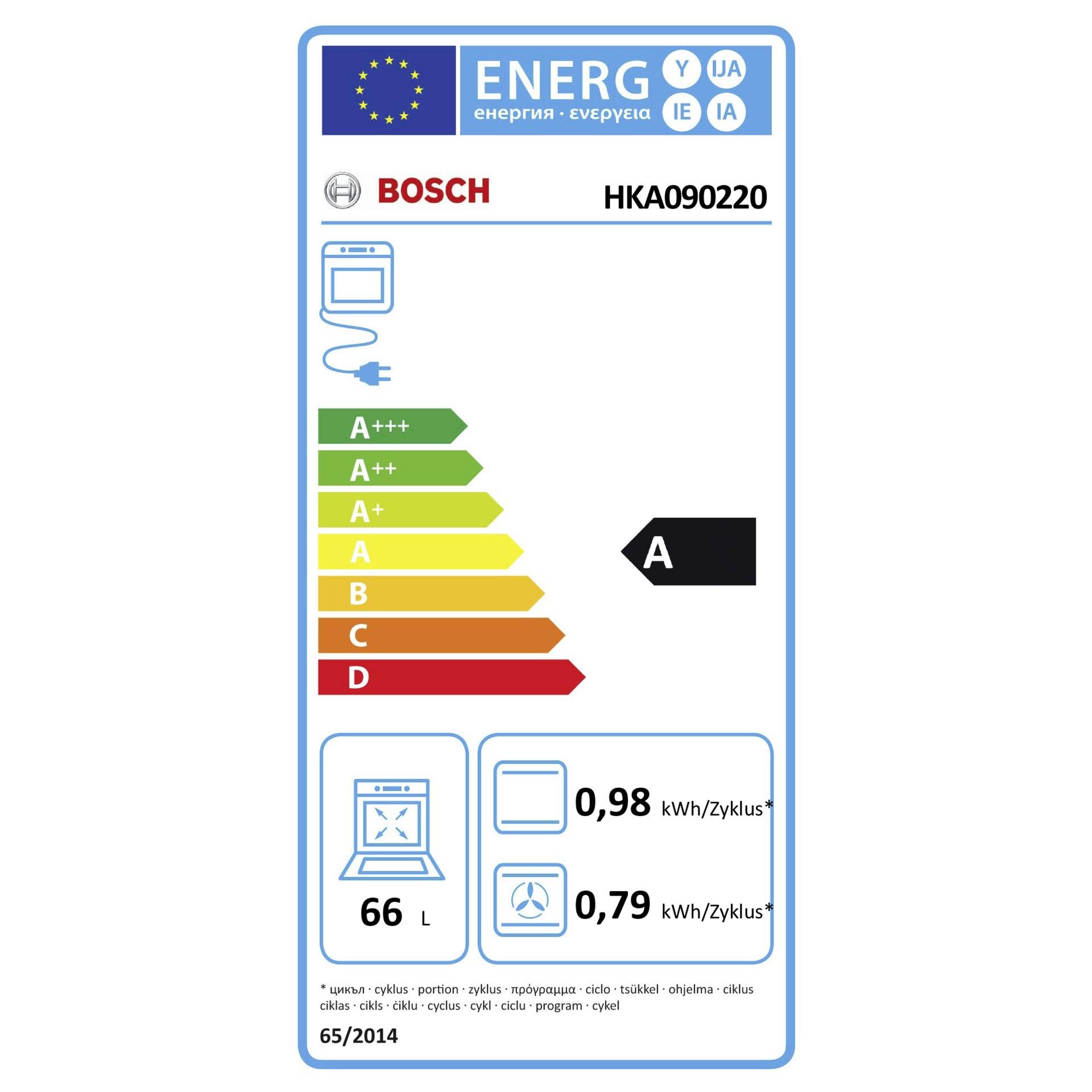 Bosch HKA090220 cooker Freestanding cooker Electric Ceramic hob White