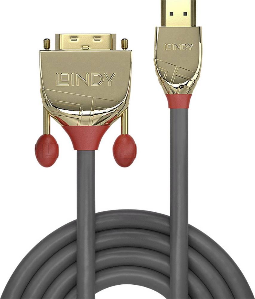 Lindy 3m HDMI to DVI-D Cable, Gold Line - Lindy 3m HDMI to DVI-D