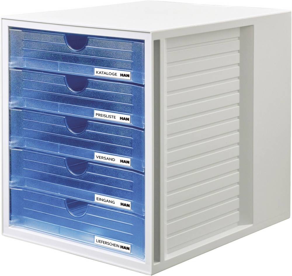 HAN Systembox 1450-64 Schubladenbox Grau DIN A4 Anzahl der Schubfä