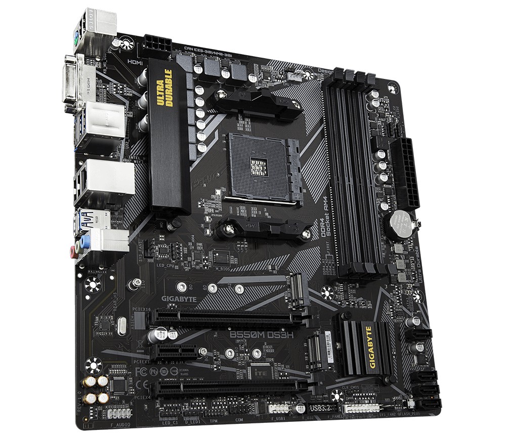 Sotel GIGABYTE B550M DS3H Motherboard AMD Ryzen 5000 CPUs, 5+3