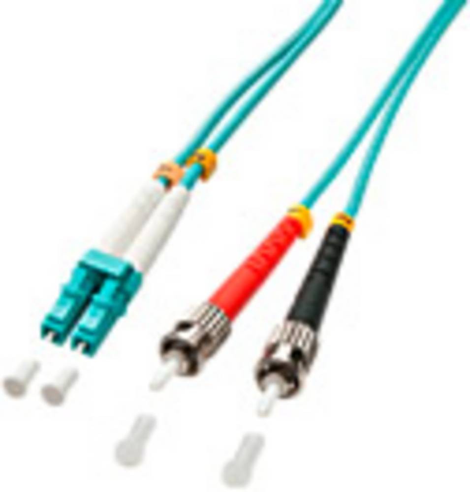 Lindy 15m OM3 LC - ST Duplex InfiniBand/fibre optic cable Turquoise -