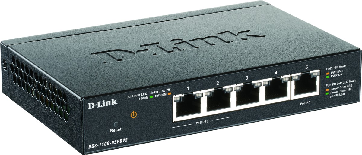 D-Link DGS-1100-05PDV2 5-Port Gigabit Smart Switch