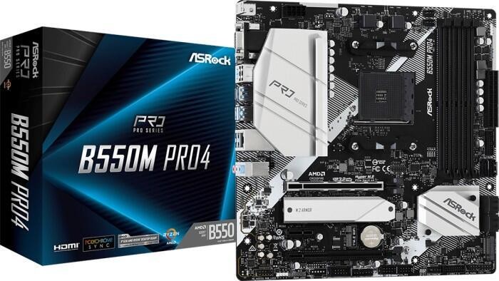 Asrock B550M Pro4 AMD B550 Socket AM4 micro ATX - Asrock B550M Pro4,