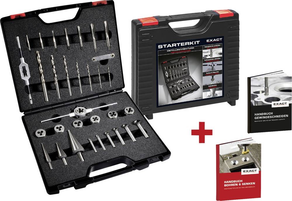 Exact 70633 Maschinengewindebohrer-Set metrisch M1, M4, M5, M6, M8,