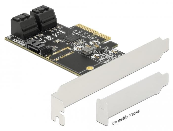 DeLOCK 5 port SATA PCI Express x4 Card - Low Profile Form Factor -