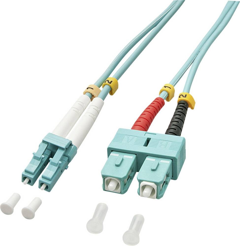 LINDY 46395 Glasfaser LWL Anschlusskabel 15.00m Blau [1x LC-Stecker -
