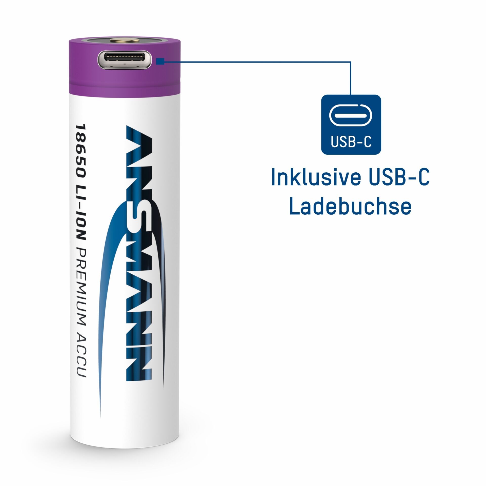 Ansmann 18650-2,6 USB-C Akku 18650 Li-Ion 3.7 V 2600 mAh 1 St.