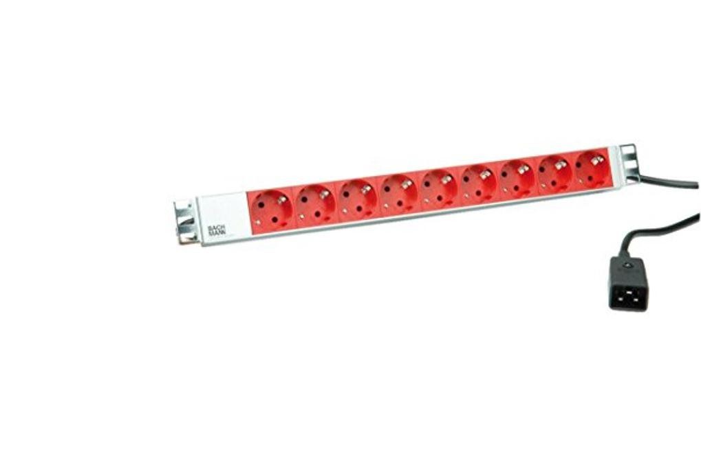 BACHMANN 19" power strip 9x Schutzkontakt C20-Stecker, Aluminium