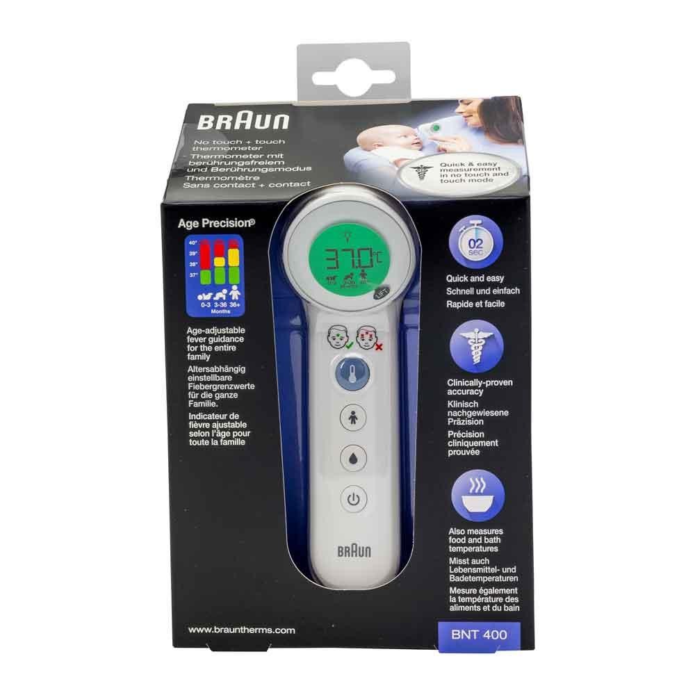 Braun No touch + touch weiß Fieberthermometer Berührungsloses messen