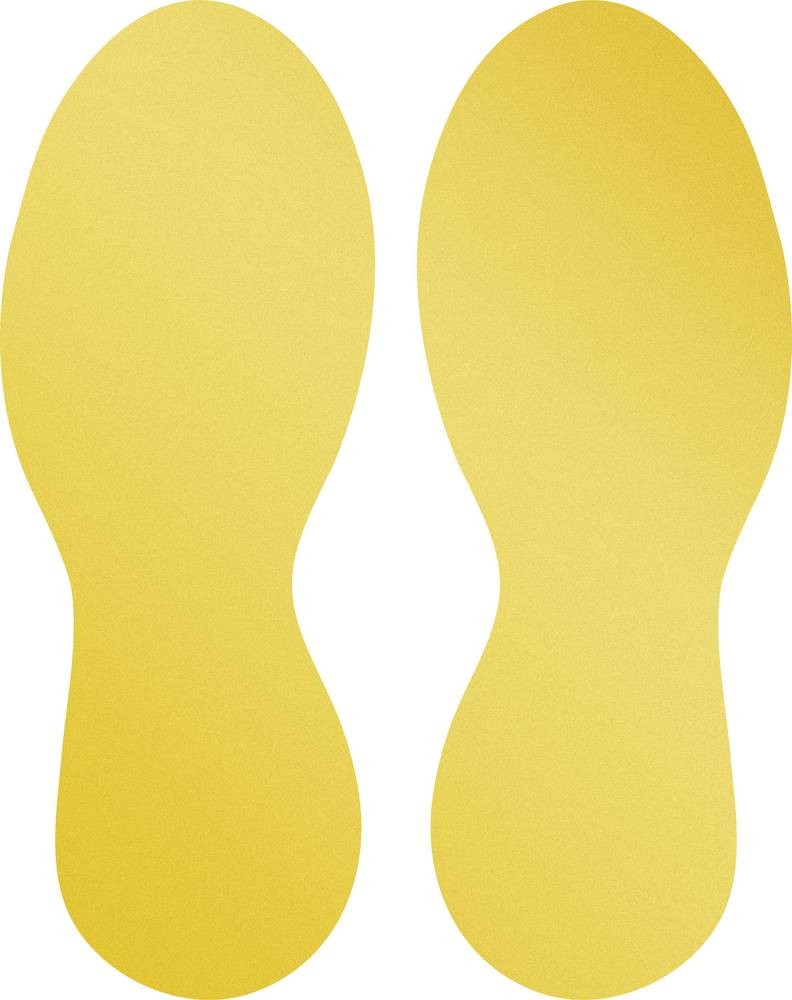 Durable 104704 Bodenmarkierungsform Fuß, removable yellow5 pair (B x