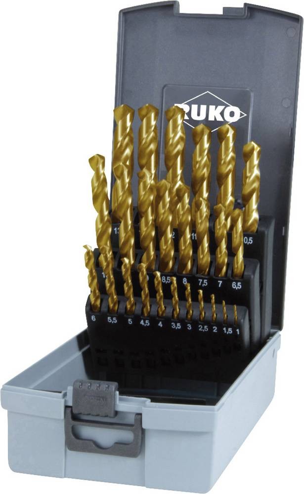 RUKO 250215TRO HSS-G Spiralbohrer-Set 25teilig 1 mm, 1.5 mm, 2 mm, 2.