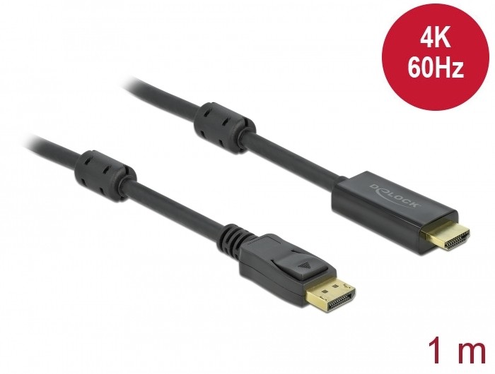 DeLOCK Active DisplayPort 1.2 to HDMI Cable 4K 60 Hz 1 m - DeLOCK