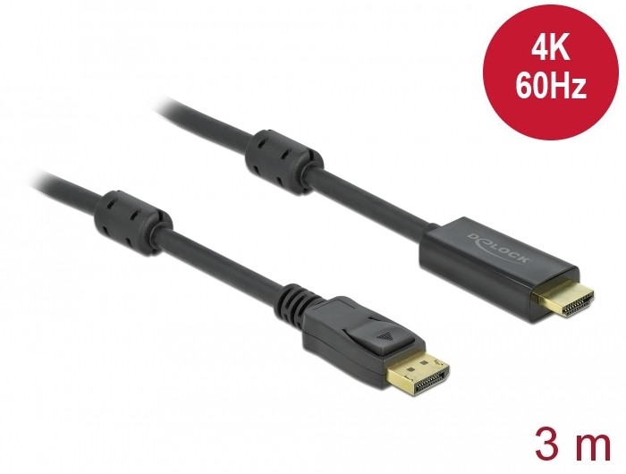 DeLOCK Active DisplayPort 1.2 to HDMI Cable 4K 60 Hz 3 m - DeLOCK