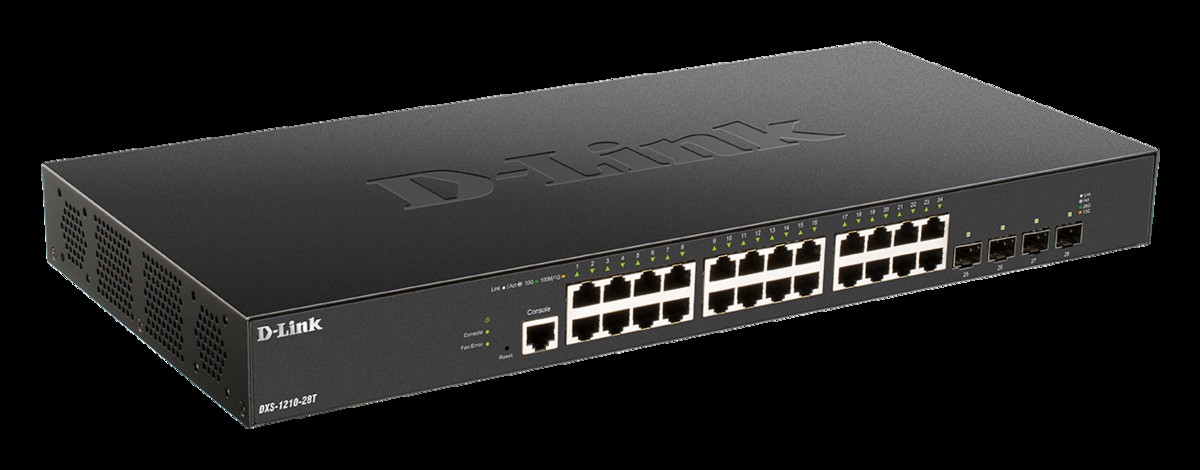 D-Link 24-port 10GBASE-T + 4-port 10/25G SFP28 Smart Managed Switch -