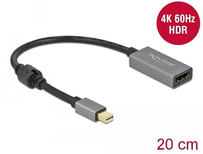 DeLOCK Adaptador activo de mini DisplayPort 1.4 a HDMI 4K 60 Hz (HDR)