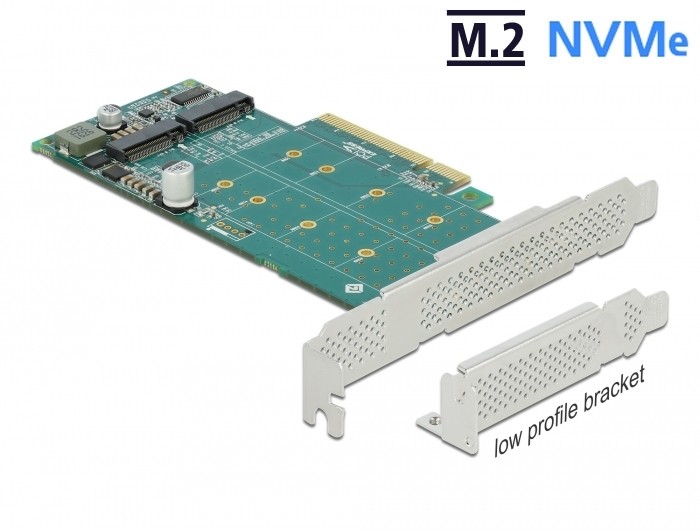 DeLOCK PCI Express x8 Karte zu 2 x intern NVMe M.2 Key M -