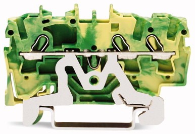 WAGO 2002-1307 Schutzleiterklemme 5.20mm Zugfeder Belegung: PE green,