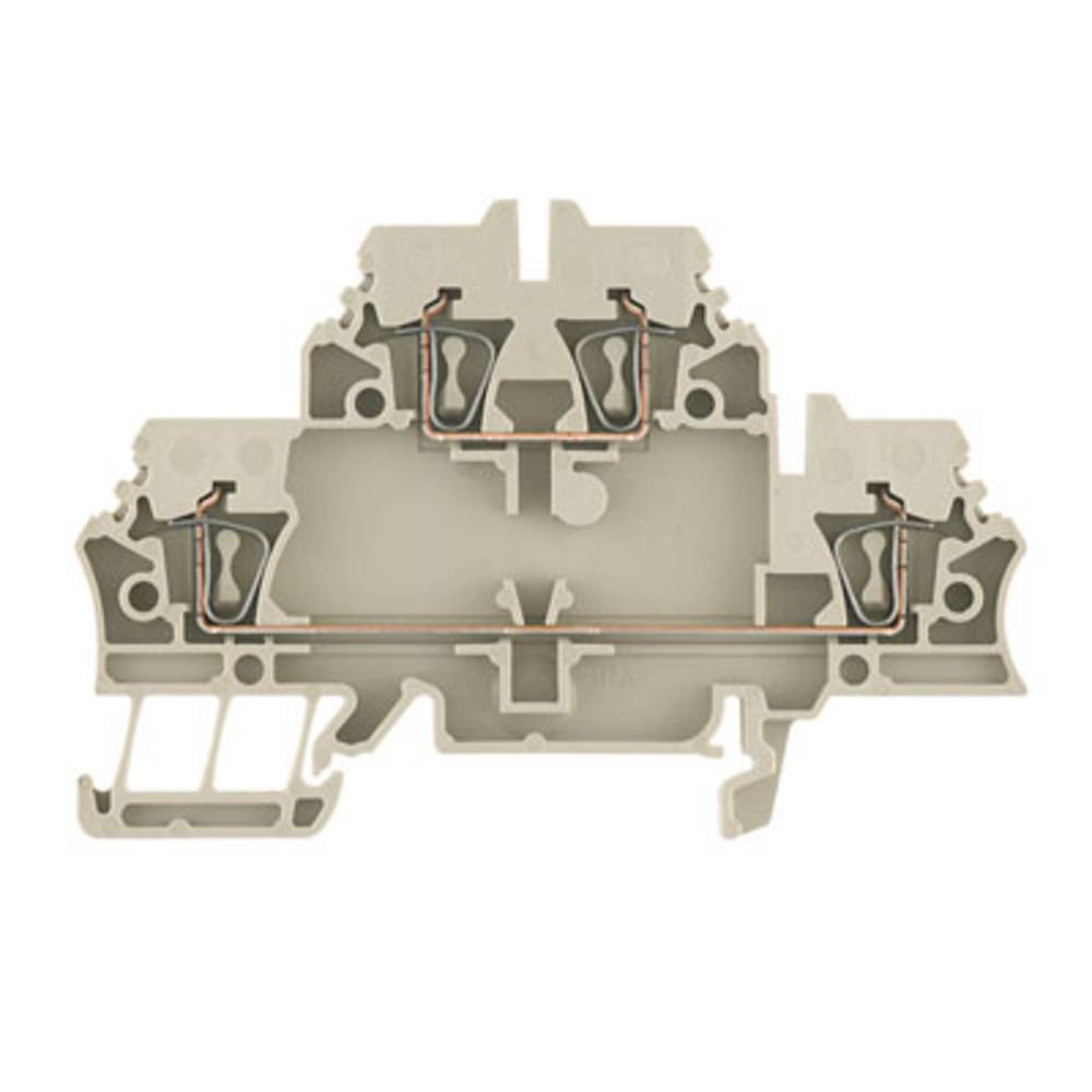 Weidmüller 1674300000-50 Doppelstockklemme Zugfeder Dunkelbeige 50St.