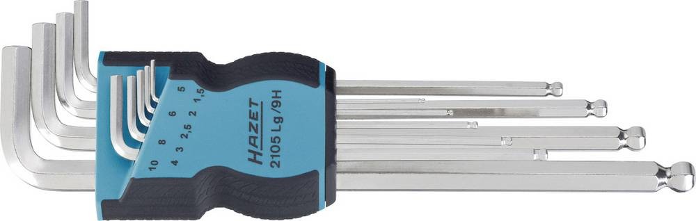 Hazet 2105LG/9H Innen-Sechskant Winkelschraubendreher-Set 1.5 mm, 2