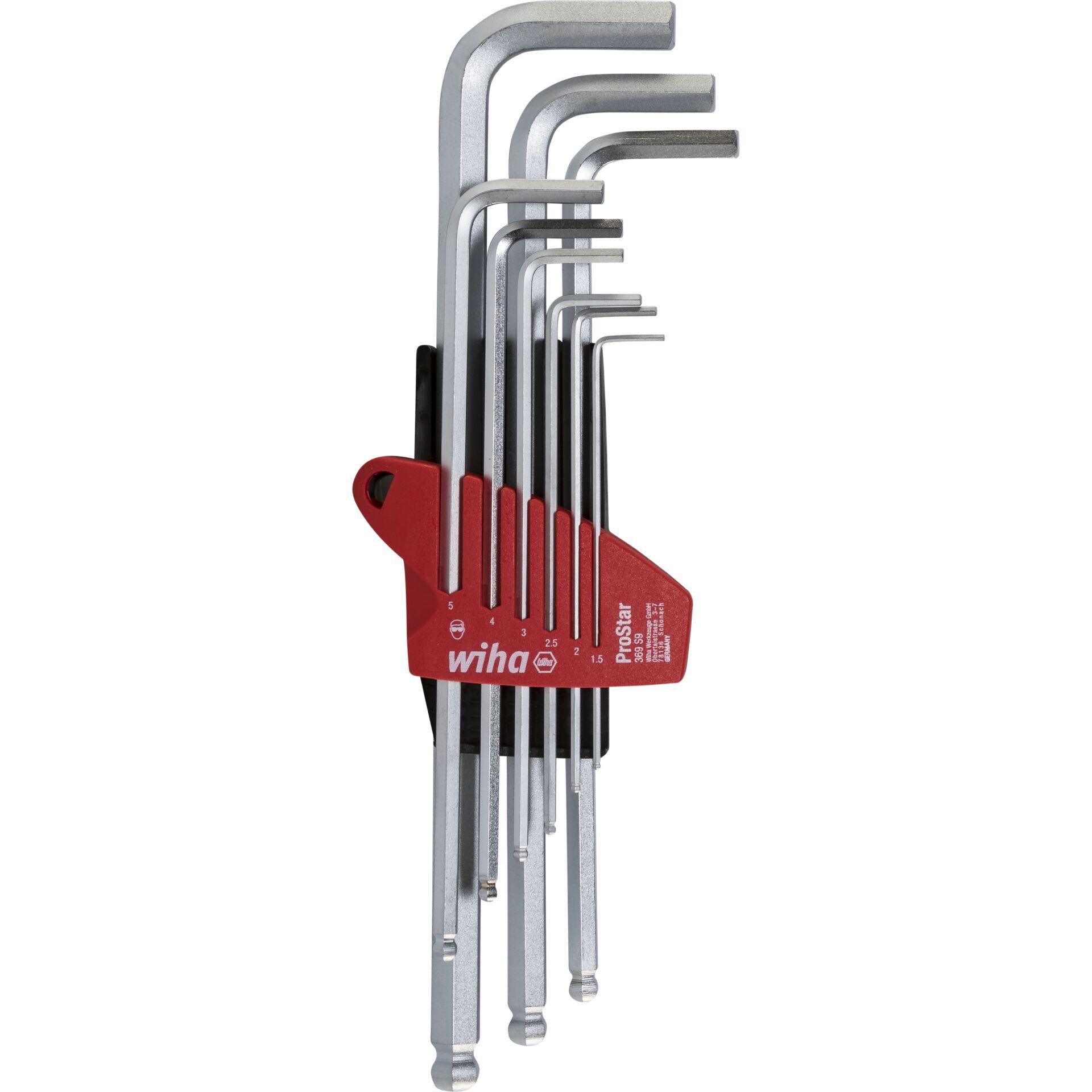 Wiha Innen-Sechskant Winkelschraubendreher-Set 1.5 mm, 2 mm, 2.5 mm,