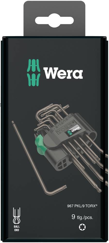 Wera 967 PKL/9 SB SiS Innen-TORX Winkelschraubendreher-Set T 8, T 9,
