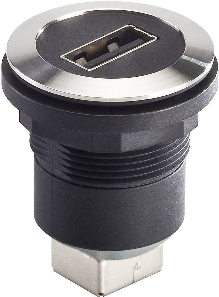 Georg Schlegel USB-female A/B Edelstahl, twin rund, RONTRON-R-JUWEL