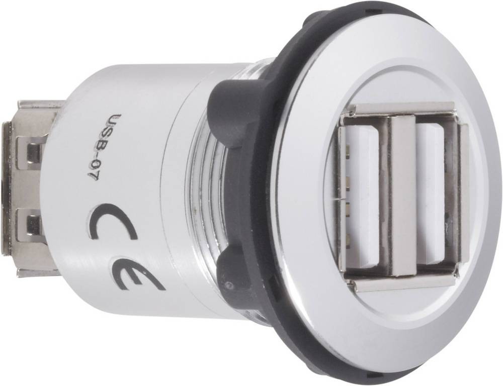 TRU Components USB-07 USB-Doppeleinbaufemale 2.0 Buchse, Einbau 2 x