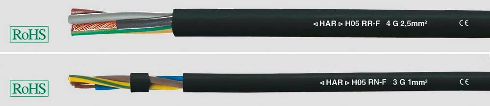 HELU 35001 Gummischlauchleitung H05RR-F 2 x 0.75mm² Schwarz 100m