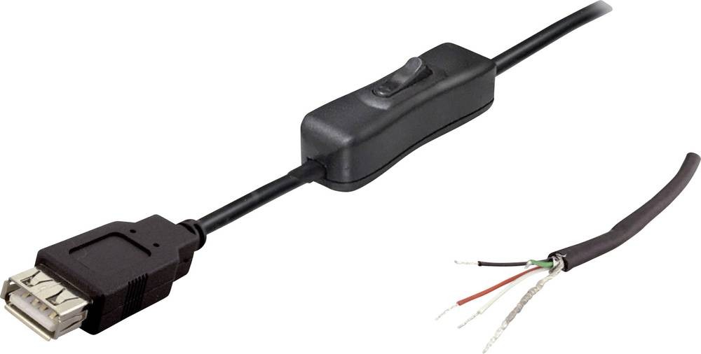 TRU COMPONENTS USB Anschlussleitung avec Schalter Buchse, gerade TC-