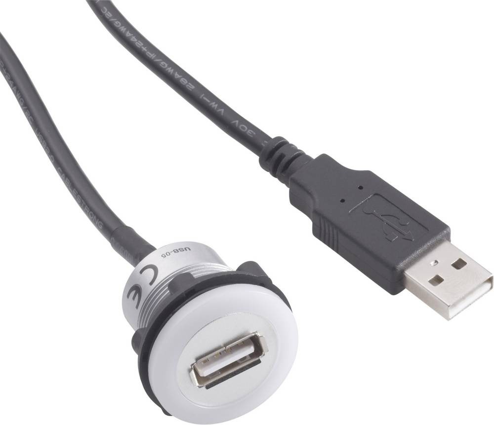 TRU Components USB A Einbauconnettore femmina 2.0 nero 1 x USB A