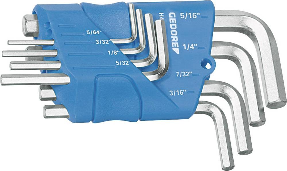 Gedore 1505424 Innen-Sechskant Winkelschraubendreher-Set 5/64 Zoll, 3/