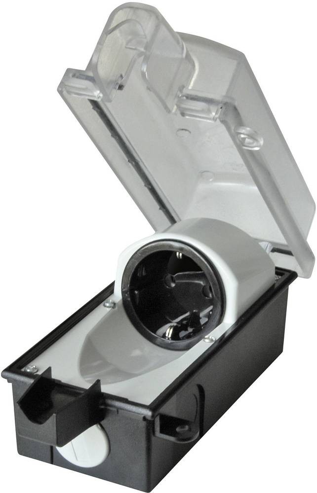InterBär 9015-001.01 Aufputz-Steckdose abschließbar IP44 black,