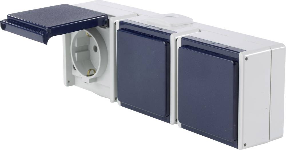 AS Schwabe 62464 Aufputz-Steckdose IP54 gris