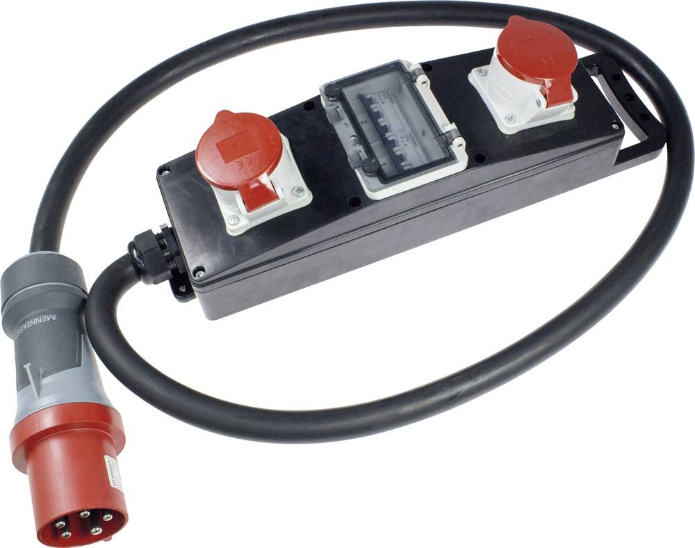 AS Schwabe 60807 Vollgummi Steckdosenleiste S20+ CEE