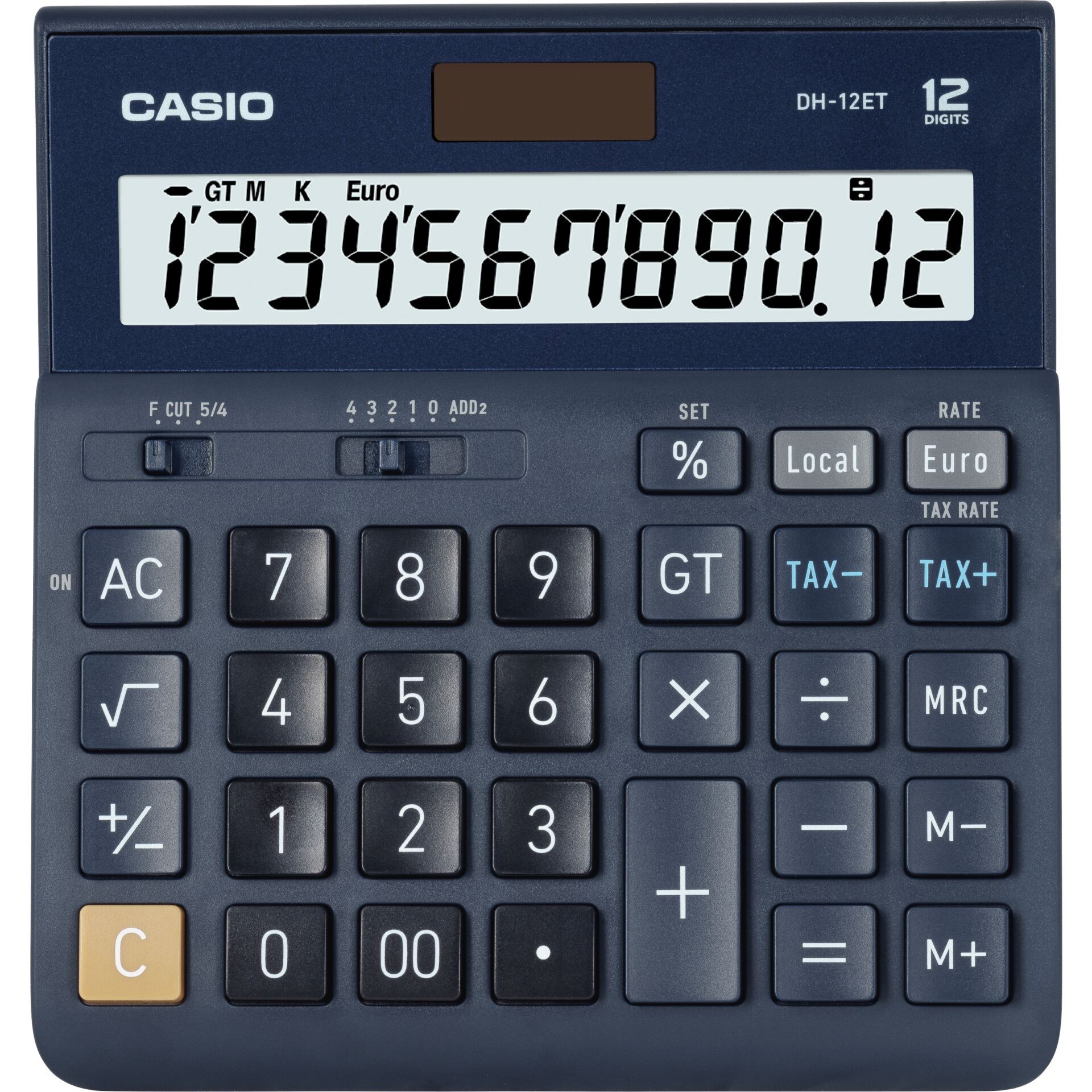Casio DH-12ET Tischrechner Dunkelblau Display (Stellen): 12