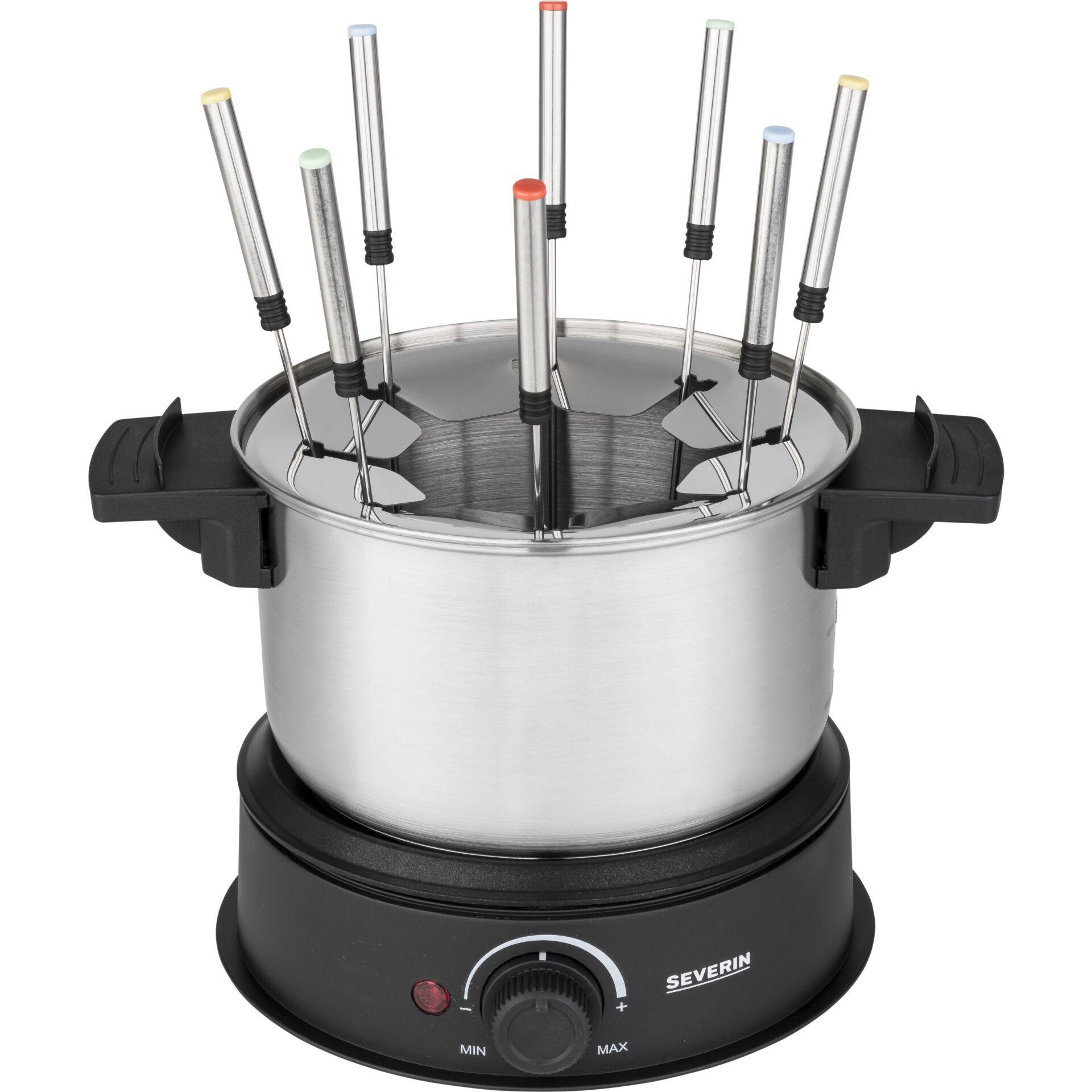 Severin 2470 Fondue 1500W 8 Fonduegabeln Edelstahl (gebürstet),