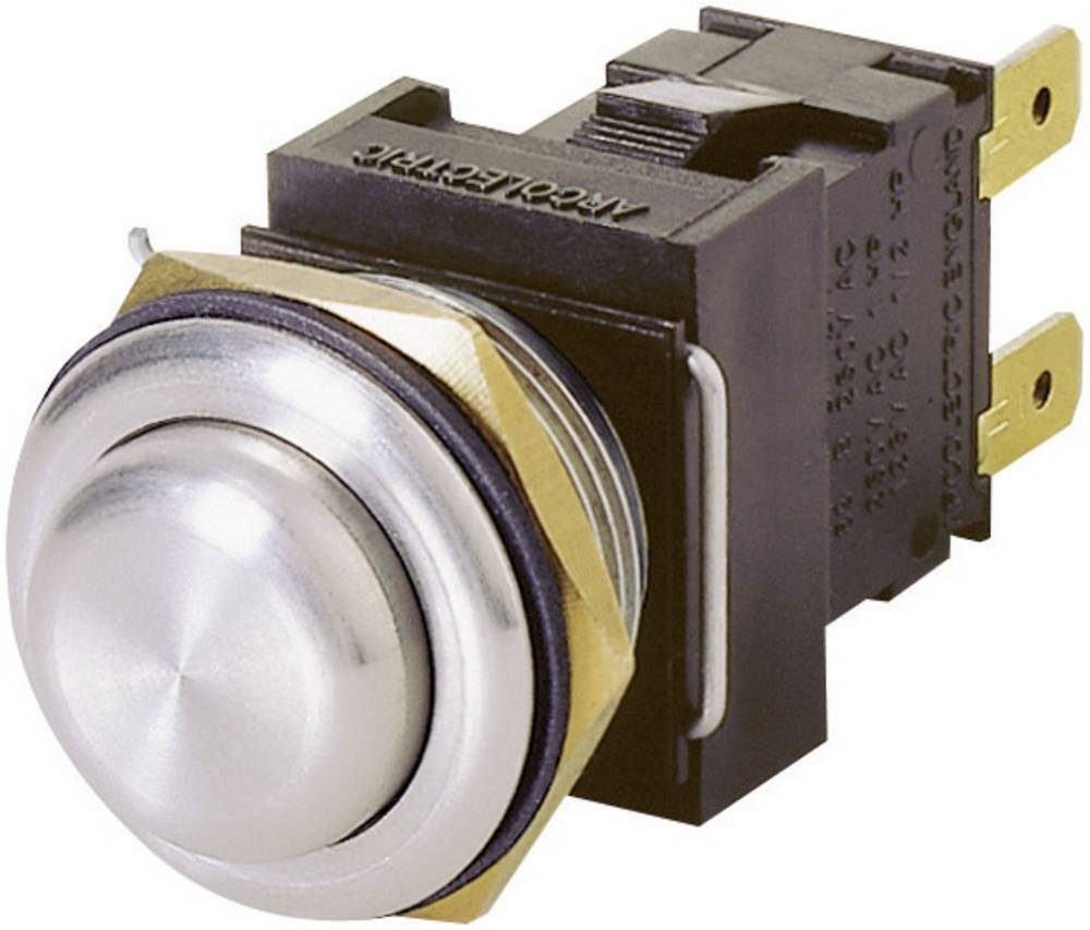 Arcolectric Push Button Switch, Momentary, Panel Mount, 19.2mm Cutout,
