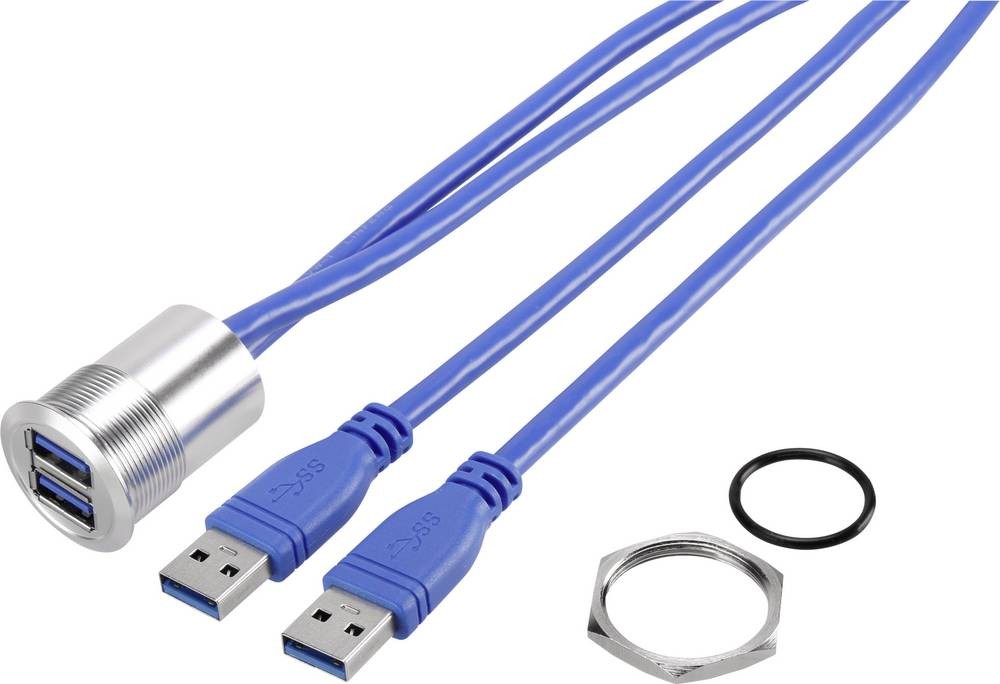TRU Components USB-22 USB A Einbaufemale 3.0 2x USB 3.0 female A at