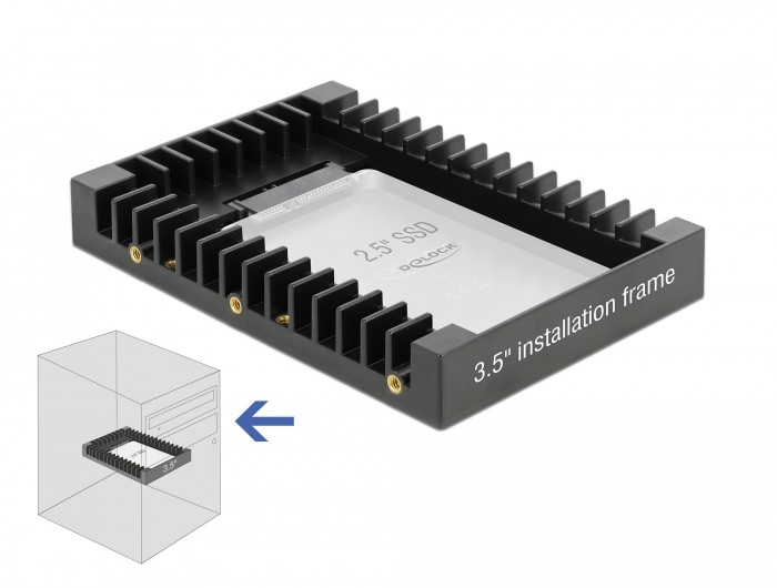 DeLOCK 3.5 Installation Frame for 2.5 SATA drive black - DeLOCK