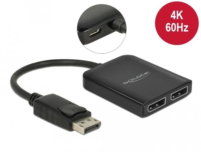 DeLOCK DisplayPort 1.4 Splitter 1 x DisplayPort pour 2 x DisplayPort