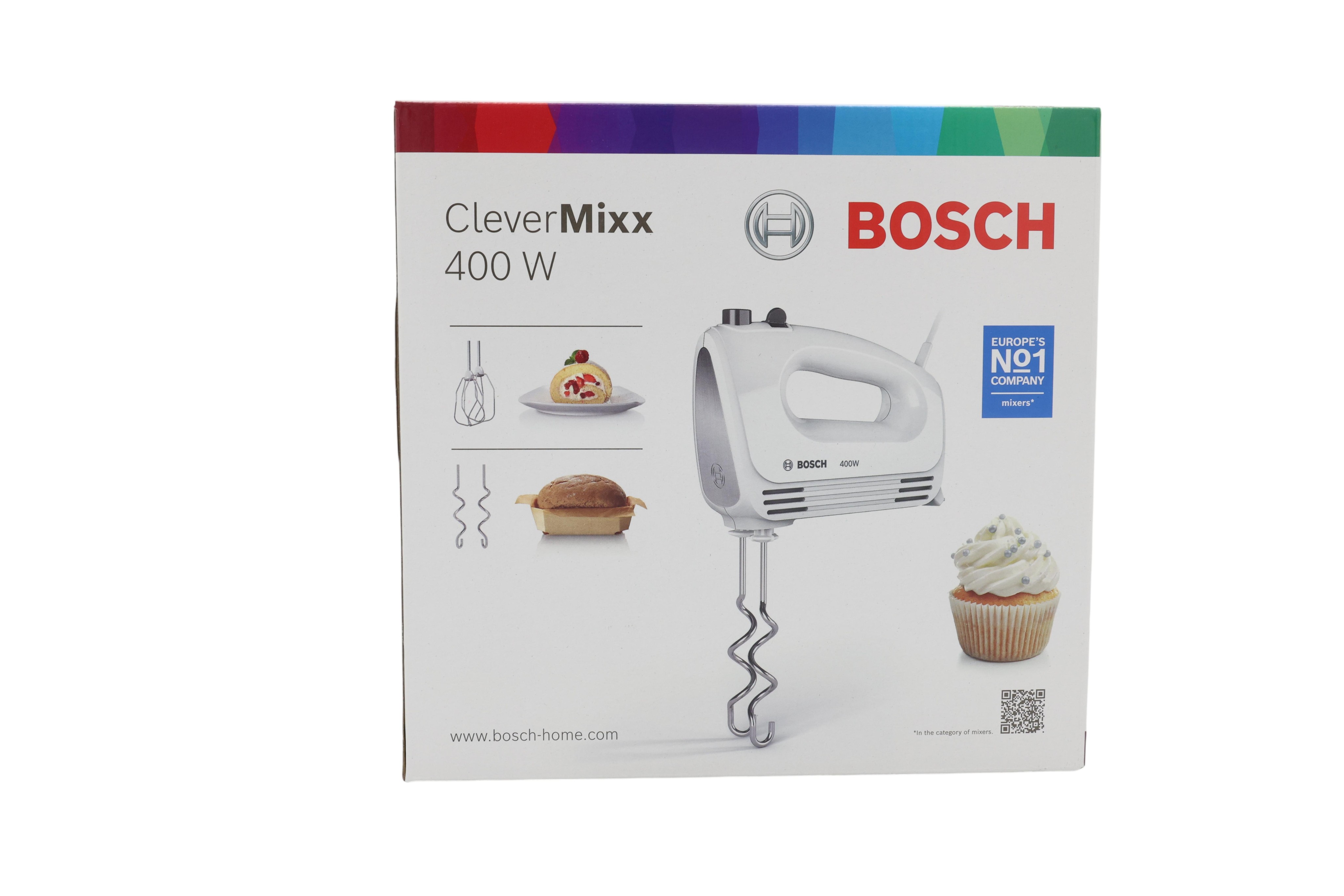 Bosch MFQ24200 mixeur Batteur à main 400 W Acier brossé, Blanc -