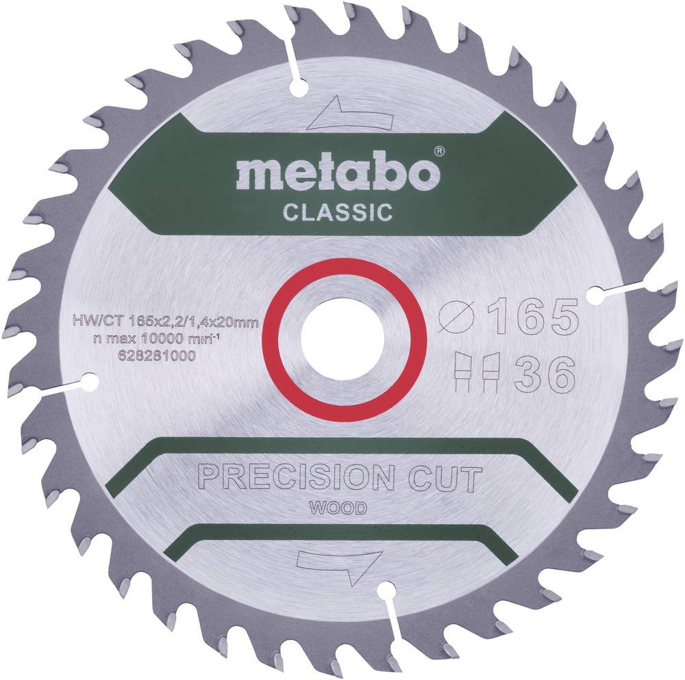 Metabo Precision cut Wood - Classic 165X20 Z42 WZ 5° 628027000