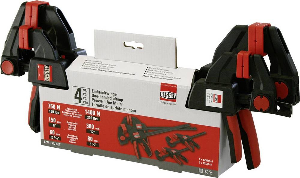 Bessey EZM-EZL-Set Einhandzwinge Spann-Weite (max.):300mm Ausladungs-