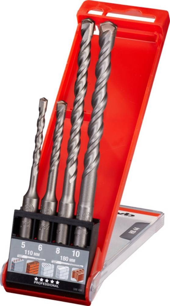 Kwb 240400 40CR-Stahl Hammerbohrer 4teilig 5 mm, 6 mm, 8 mm, 10mm